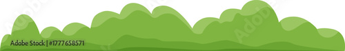 Green hedge long cartoon bush border