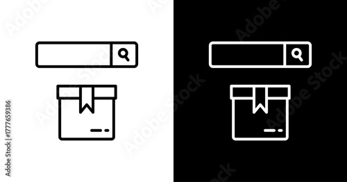 Search Bar  White Icon Set Design