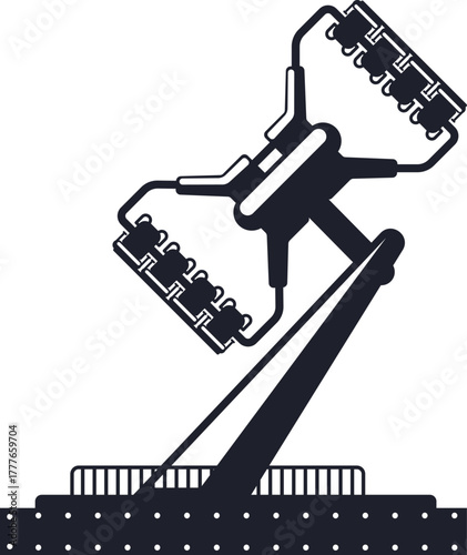Amusement park thrill ride carnival entertainment vector silhouette