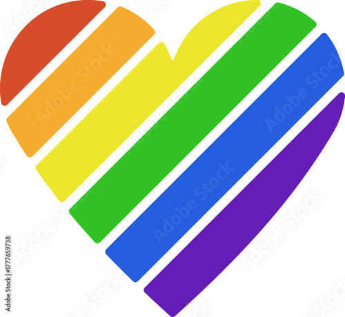 Rainbow heart expressing love pride and diversity symbol