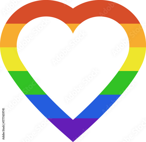 Rainbow flag heart symbol representing LGBTQ pride and love