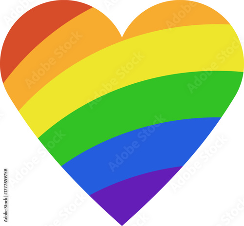Rainbow heart expressing love and LGBTQ plus pride symbol