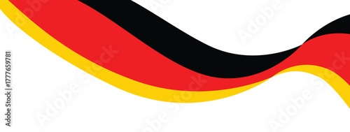 Waving Germany Flag Ribbon – Curved National Flag Banner in Motion
