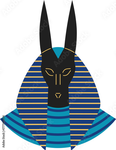 Anubis Egyptian god of afterlife and mummification illustration