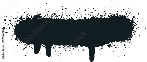 Black spray paint street art grunge drip banner
