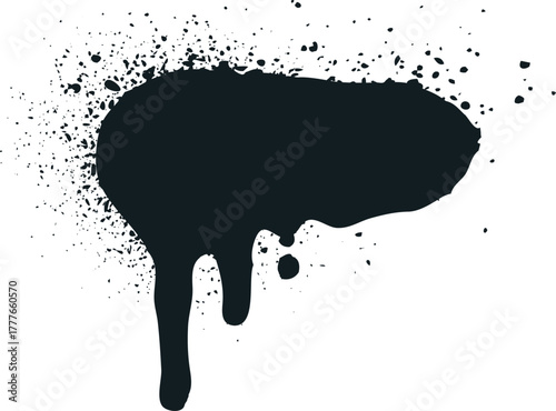 Black spray paint drip abstract grunge splatter background
