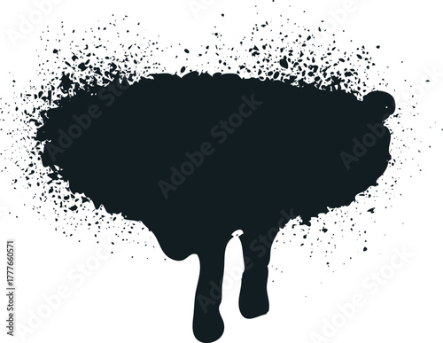 Grungy black paint splatter ink dripping background