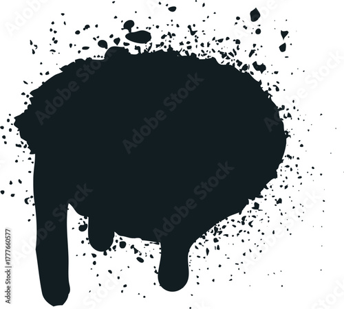 Black ink splatter dripping grunge background element