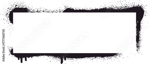 Spray paint creating a black grunge border frame