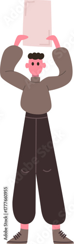 Activist holding blank sign for communication and protest