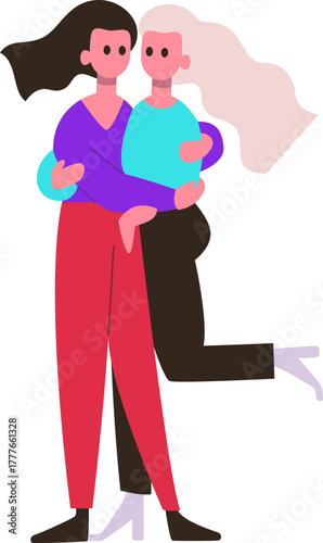 Women couple embracing showing love and support