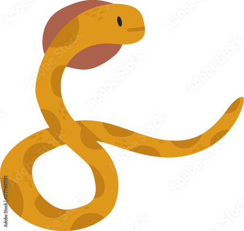 Cobra raising head cartoon illustration