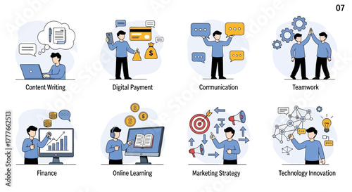 Illustrative depiction of business concepts, financial strategy, education, and success