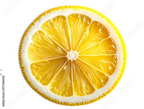 Bright Yellow Lemon Wheel PNG