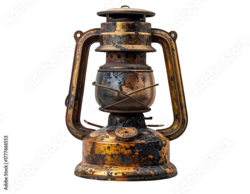  Antique Clay and Bronze Oil Lamp PNG