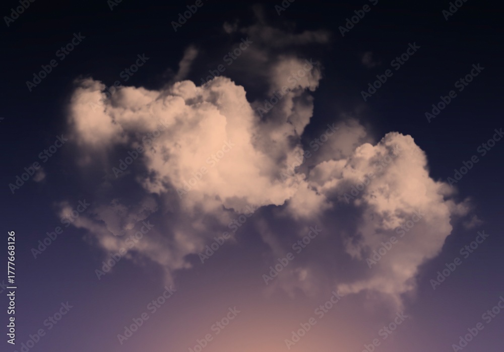 Obraz premium Abstract Gradient sky Peach Sunset Cotton Cloud on Gradient Background