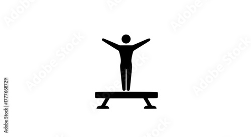 Beam posture black white icon
