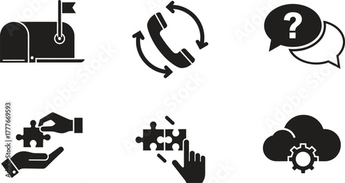 Headphones icon set for music design and business use