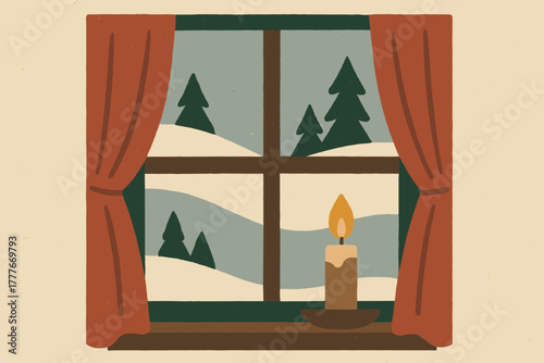 Labels winter style icon vector punctuation window letters no flat negative serenity