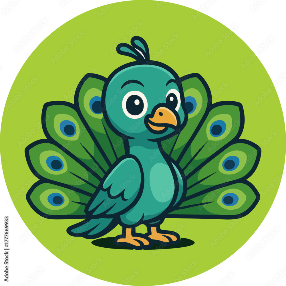 Fototapeta premium cute mascot peacock.eps