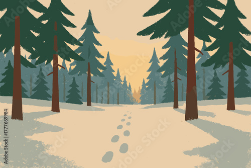 Flat marks numbers text letters icon captions no product morning forest vector