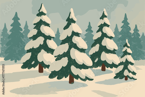 Tools no style pine any snow colors covered illustration clean emojis icon