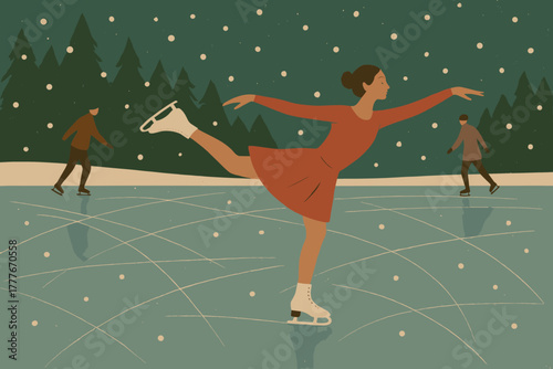 Frozen skater characters cyrillic digital icon numbers no vector lake punctuation illustration