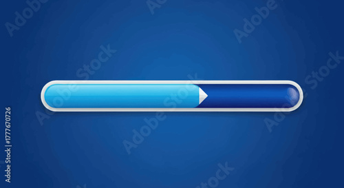 Blue progress bar with progress indicator on a blue background
