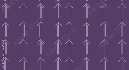 Purple backdrop pattern of pale purple arrows pointing up