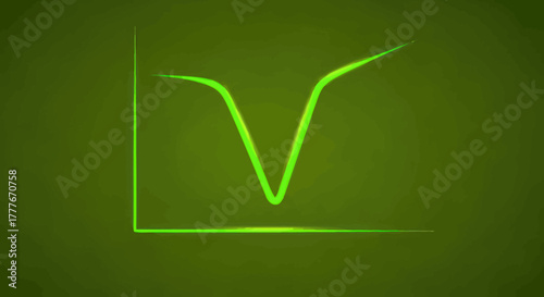 Green line graph on green background