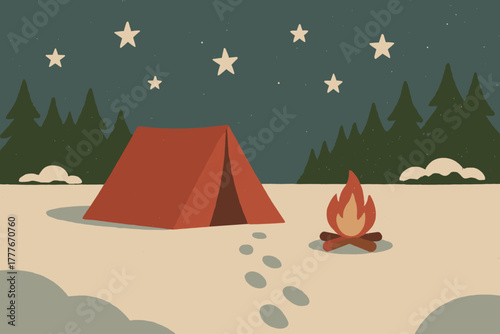 Any camping snowy icon emojis labels serenity vector no speech flat punctuation