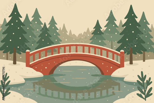 Bridge models no vector snowy illustration icon digital serenity emojis chinese negative