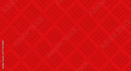 Repeating red diamond grid, layered geometric background pattern