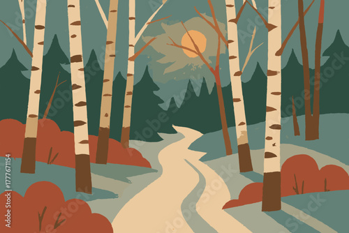 Icon flat no style cohesive trail cyrillic hiking text characters winter vector