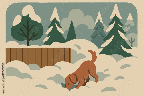 Vector geometric any simple letters full no tools sustainable dog minimal snow