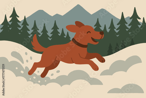Workstation no negative labels geometric bubbles adventure canine icon speech vector snowy