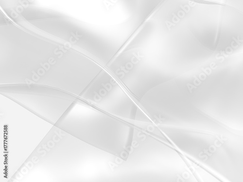 Soft white glass waves in a flowing, abstract form with delicate light reflections