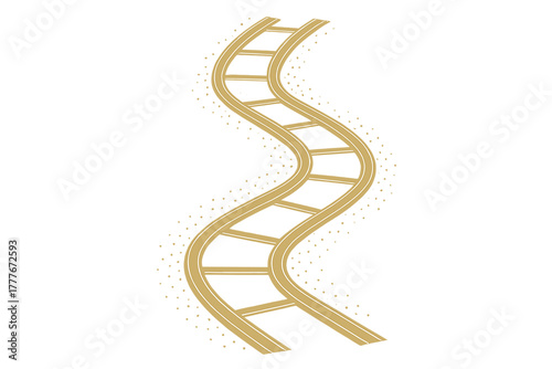 Winding railway track design illustrating the path of trains through a scenic landscape
