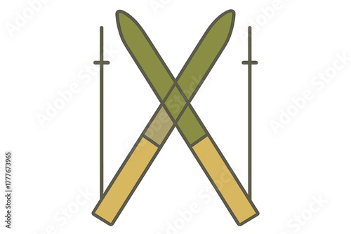 Crossed knives and forks symbolizing a culinary theme in a modern design