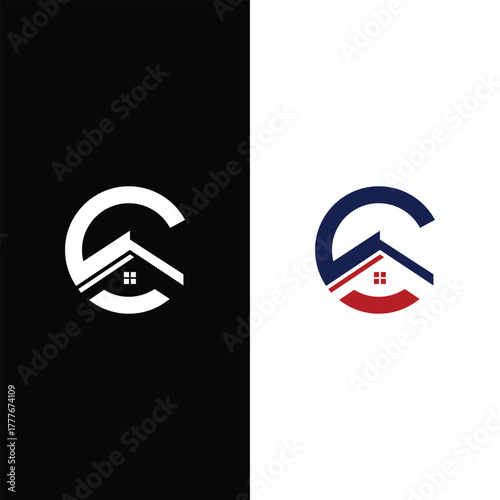 C Roof Construction Real Estate Logo