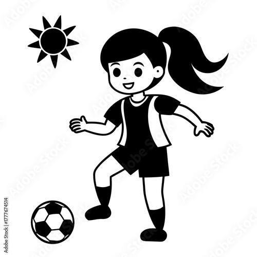 girl with soccer ball