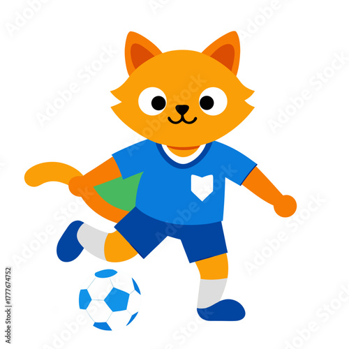 cat with soccer ball