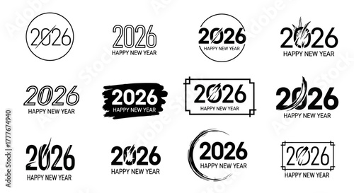 2026 New Year graphic resources Festive vector designs and illustrations