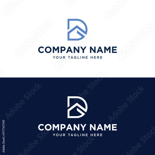 D Roof Real Estate Logo Design