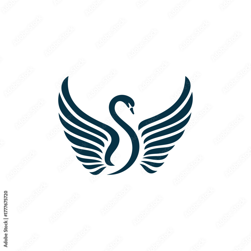 Fototapeta premium Abstract modern swan logo design