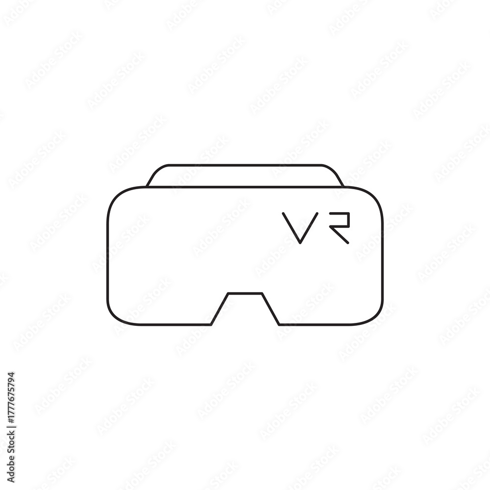 Naklejka premium Virtual Reality Headset Goggles Outline Device