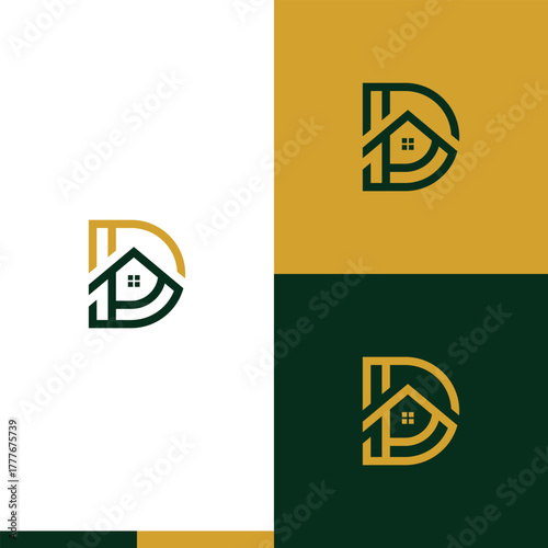 Letter D house logo design