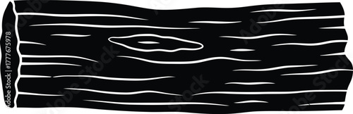 Monochrome Log Silhouette Vector Illustration for Forestry and Nature Related Designs and Creative Projects