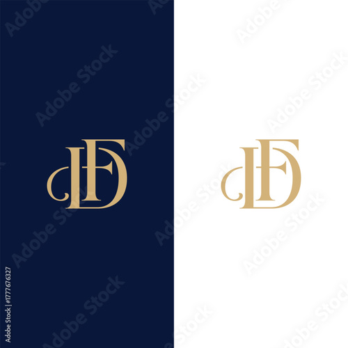 Letter DF Luxury Monogram Logo Design