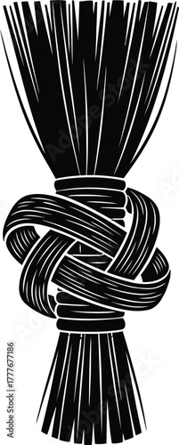 Black and White Decorative Knot Graphic Element for Design Projects or Logo Creation
